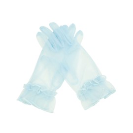 QRBTSCL - Guantes de malla de tul con volantes para mujer, Azul/claro, Talla única