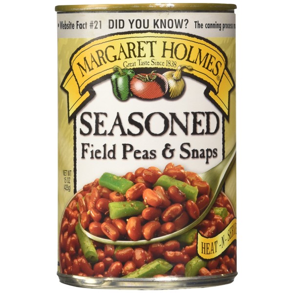 Margaret Holmes Seasoned Field Peas and Snaps, 15 Ounce (Pack of 6)