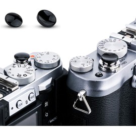 JJC 1+1 Soft Release Shutter Button Concave + Convex Set Black Fuji Fuji X100VI X-T50 X-T4 X-T3 X-T2 X-T30 X-T20 X-T10 X-PRO3 X-PRO2 X-PRO1 X100V X100F X100T X100S X100 Compatible with X30 X20 X10