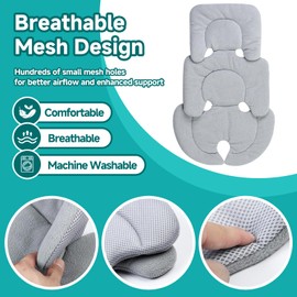 Eiszhjk Infant Car Seat Insert Compatible with Uppababy, Carseat Insert Support for Infant, Soft Head and Body Support, Reversible Design Cushion Pad, Non-Slip, for Car Seats, Swing and Strollers