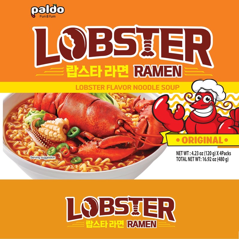 Paldo, Instant Bowl Noodles, Lobster Flavour, 110g 3.88 oz (Pack