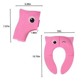 Toilet Seat Cover for Kids - Travel Potty Training Seat, Non-Slip, Foldable With Carry Bag for Toddlers