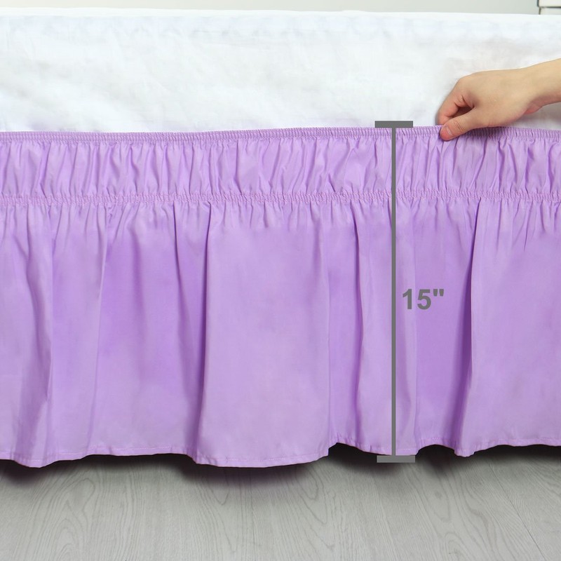 PiccoCasa Elasticated Bed Skirt Ruffled Bed Base Wrap Around Bed