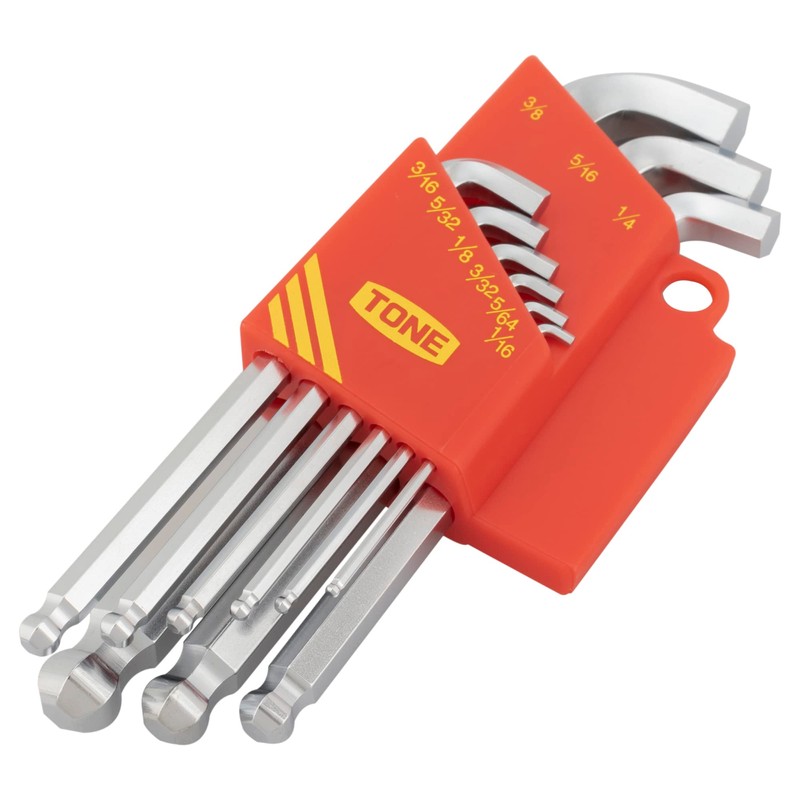 TONE BSB900S Underneck Short Ball Point L-Shaped Wrench Set, 9