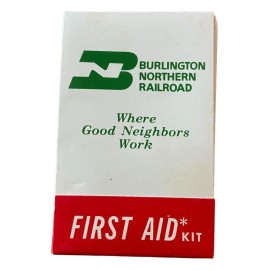 Washburn Labs BNR First Aid Kit Burlington Northern Railroad Railfan Collecting Safety Burns