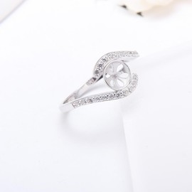 LGSY 925 Sterling Silver Infinity Love Cubic Zirconia Engagement Rings Mounting for Women DIY Jewelry Making