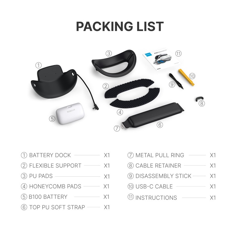 BOBOVR P4U Strap with Battery Upgrade Combo Compatible with Pico4