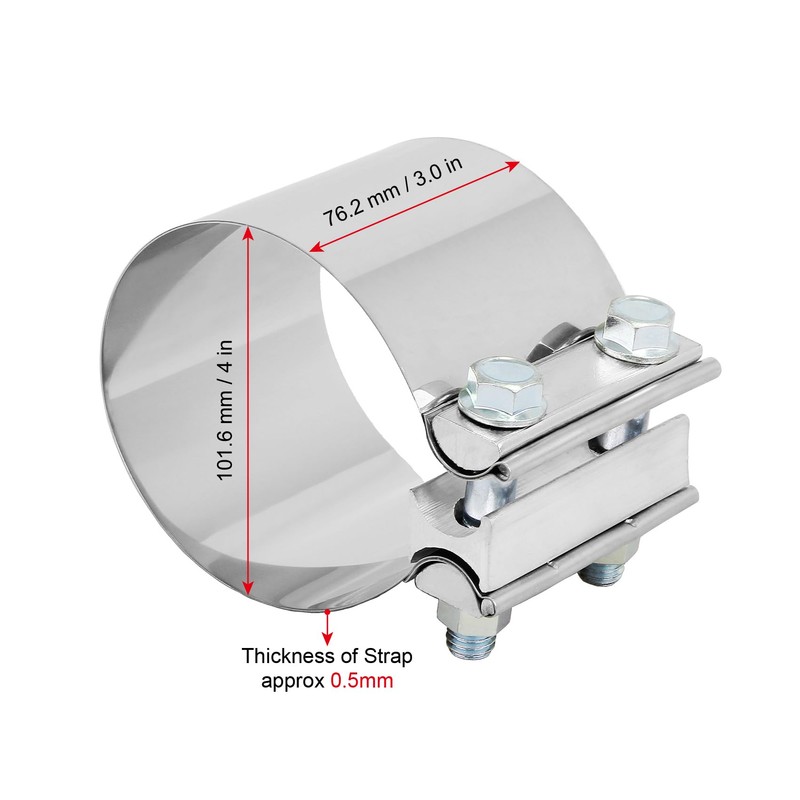 2 Packs 4 Inch Exhaust Clamp 4" In Exhaust Band
