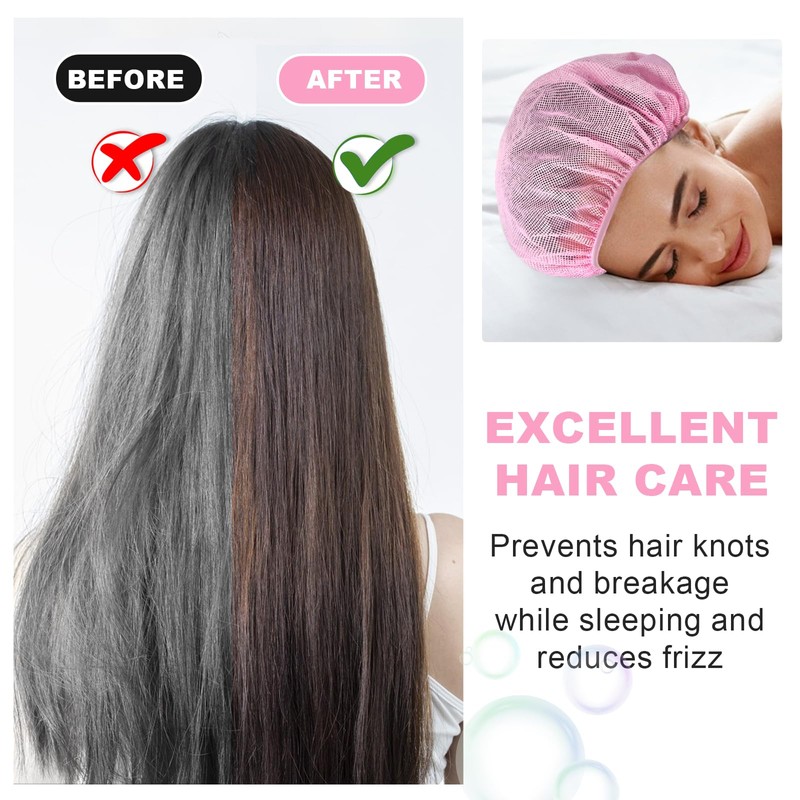 ElevateTech 4 Pack Mesh Sleep Bonnet for Sleeping Mesh Hair
