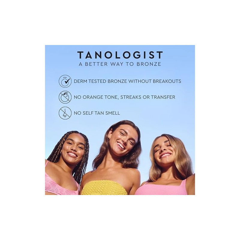 TANOLOGIST, Brightening Daily Glow Tan Lotion, Crema Bronceadora Gradual, Niacinamida,