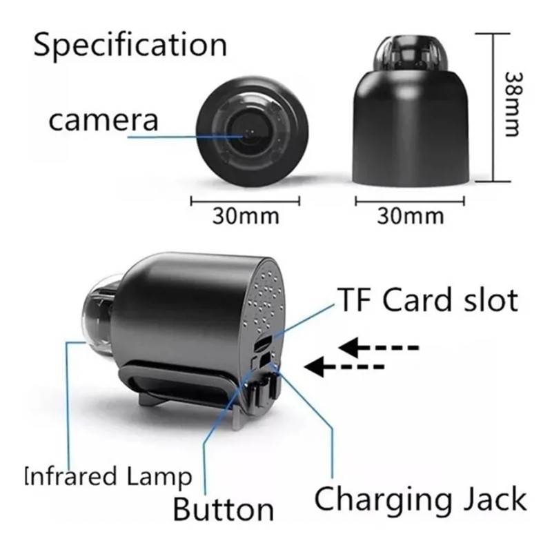 Mini Cámara De Seguridad Portátil Full Hd X5