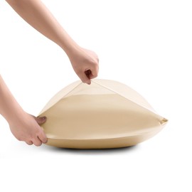 STFRBTH Satin Pillowcase for Hair and Skin - Queen Size Set of 2 - Beige Breathable Soft Pillow Case with Envelope Closure, Similar to Silk Pillow Cover, 20x30 Inches