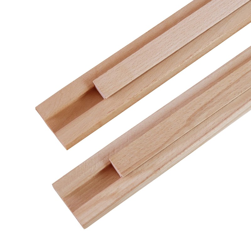 Wax Coated 16 Inches Wood Drawer Slide 2PCS, Classic Traditional