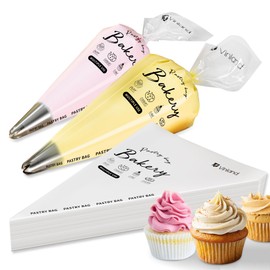 100 Pcs Disposable Piping Bags, Anti Burst Pastry Bags - Thickened Pastry Bags, Tipless Piping Bags For Royal Icing, Ideal For Cakes And Cookies Decoration (12 Inch)