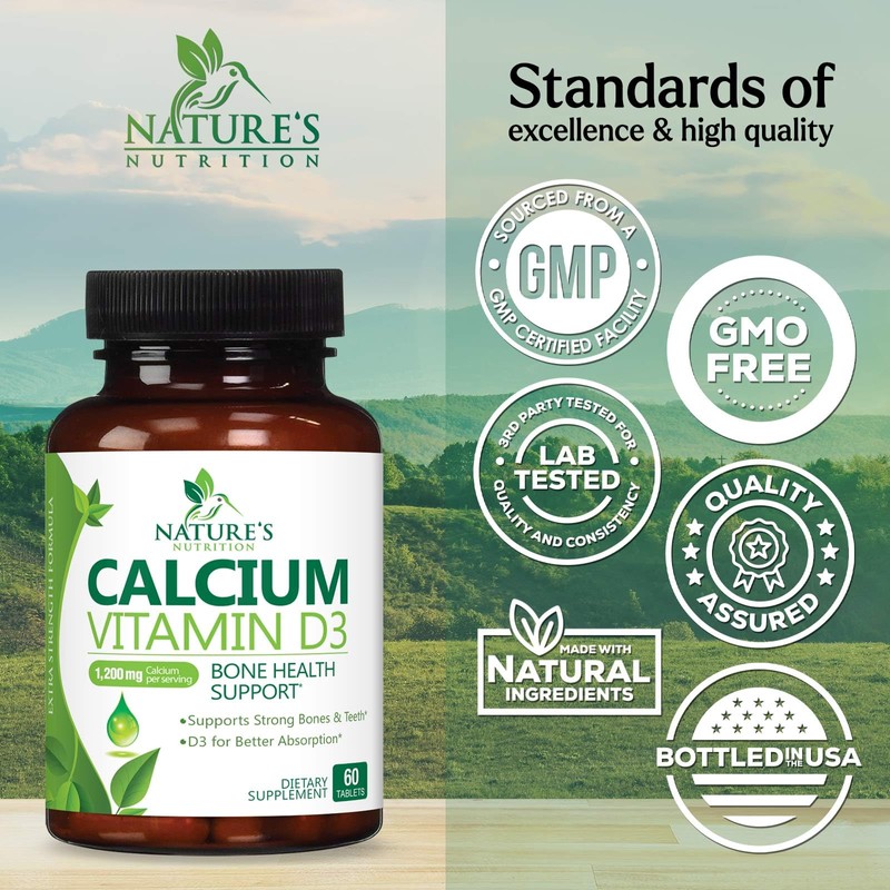 Calcium Supplement with Vitamin D - 1200 mg Calcium Carbonate