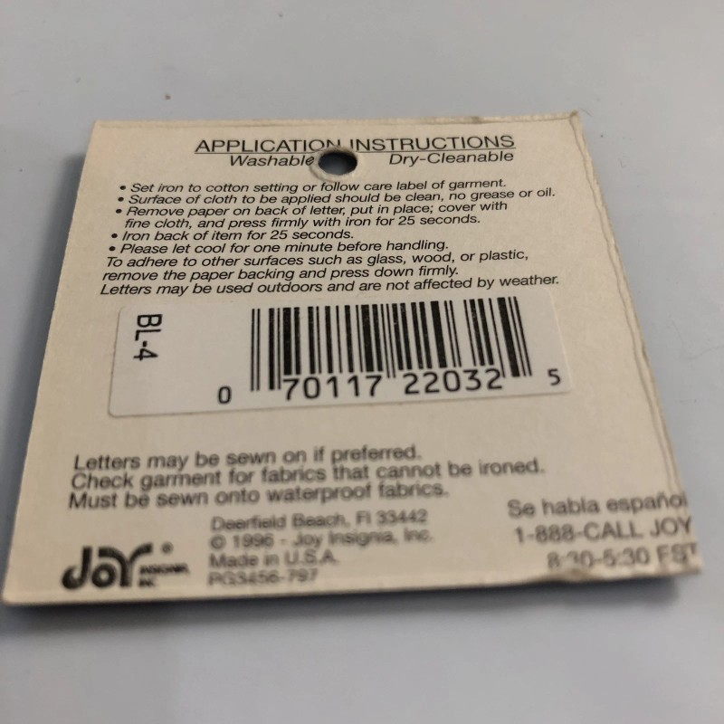 Joy Letter Shop Blue Number 4 1.5” Iron On Embroidered