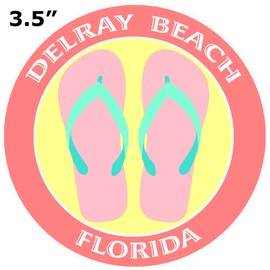 Athena Brands Flip Flops Delray Beach Florida - Car Truck Window Bumper Graphics Sticker Decal - Lobster Claw Red