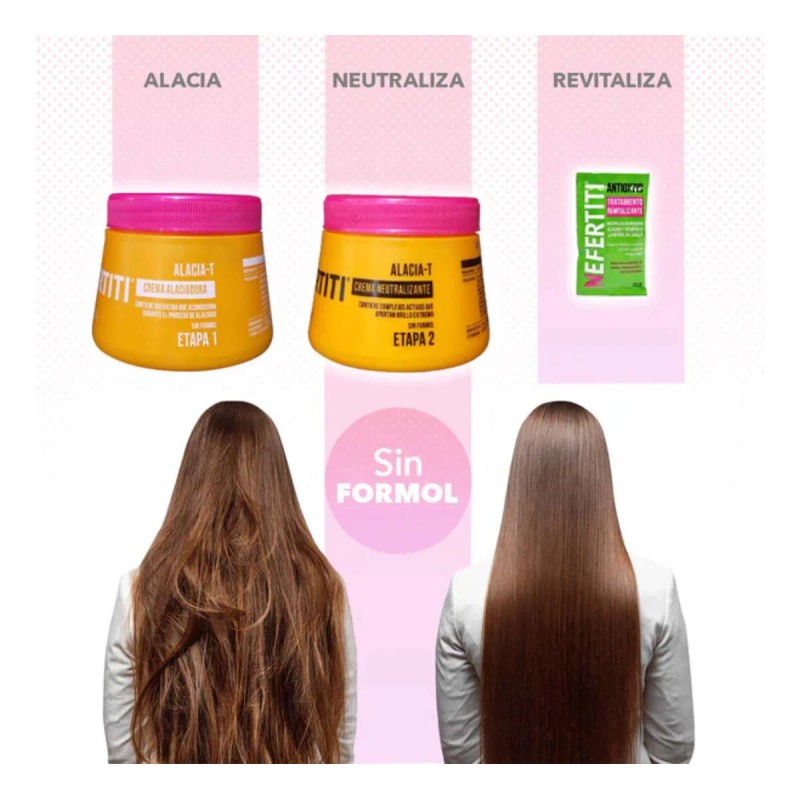 Kit Alaciado Crema Queratina Alacia Nefertiti