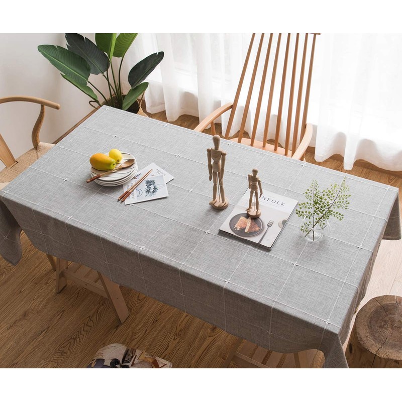 Plenmor Tablecloth for Rectangular Tables Solid Embroidery Lattice Table Cloth