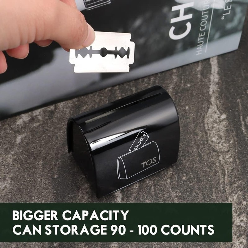 THE GROOMING SOCIETY Razor Blade Storage Bank & Disposal Case,
