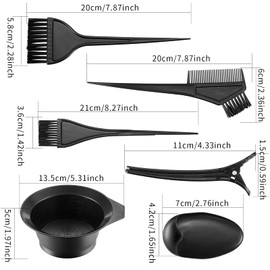 BACTIM Hair Dye Coloring DIY Beauty Salon Tool Kit - 21 Pieces Tinting Bowl, Brush, Ear Cover, Gloves for Tools Bleaching Dryers