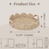 GYASVWU Seagrass Scalloped Tray with Handles,Round Rattan Serving Trays for