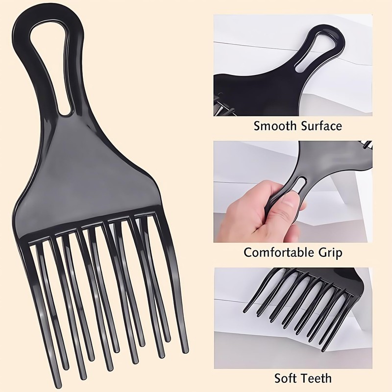 2 Pcs Afro Comb for Curly Hair, Plastic Wide Teeth