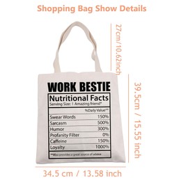 Lywjyb Birdgot Work Bestie Tote Bag Coworker Friend Friendship Gifts for Women Unique Present Ideas for Coworker Leaving (Work Bestie Tote CA)
