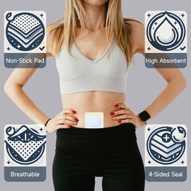 TUISKUSA 20Pcs Disposable Castor Oil Pack Wrap Belly Button, Highly Absorbent Patches for Promoting Digestion, No Wash, Anti-Seepage