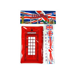 London Red Telephone Box School Kit with Union Jack Pencil Case and Union Jack Accessories
