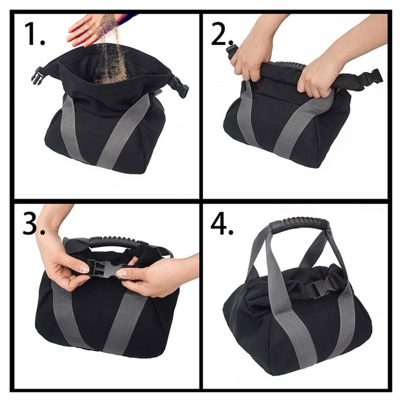 Canvas Weightlifting Training Sandbag Fitness Equipment with Comfortable Handle Gray