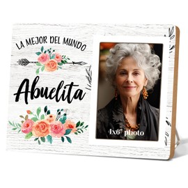 Itsoly Grandma Gifts Picture Frame,World's Best Abuela Picture Photo Frame, Abuela Grandmother Picture Frames, Abuela Grandma Gifts For Abuela Grandma Birthday Christmas (4x6 Inch Photo) 12P107