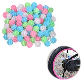 DmDoyy Pack of 144 Spoke Clickers, Colourful Bicycle Spokes Bicycle Accessories Children, Bicycle Spokes Decoration, Spoke Reflectors Children's Bicycle Accessories, Reflective Spoke Beads, Glow in
