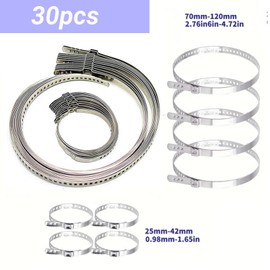 30pcs CV Boot Clamp Tool, Stainless Steel Universal Adjustable Axle Repair Kit, Joint Crimp Clamps Kit, CV Boot Expander Tool Clamp, For Repair and Unlocking Car Rear Universal Replacement