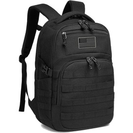 Military tactical backpack, backpack for men black tactical backpack small tactical backpack assault bag - Color: black, Size: 18.5 inch