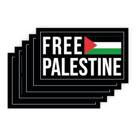 SICOL PLUS Free Palestine Palestine Flag Sticker,Flag of Palestine. I Stand With Palestine Pack of 5 Decal Flag of Palestine sticker (5, 5x3)