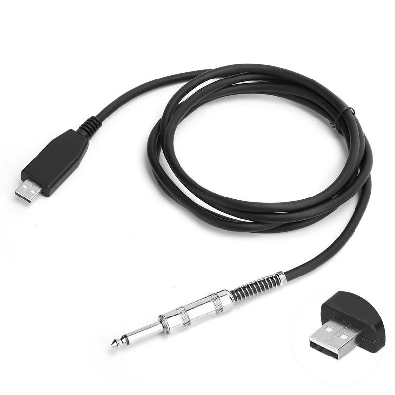 USB Guitar Cable USB Male to 6.35mm Mono Jack Connector