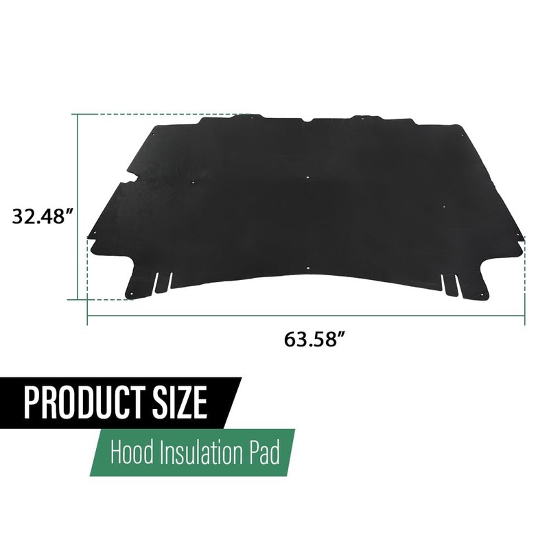 LQI Hood Insulation Pad 1/2" with Clips Compatible with Dodge