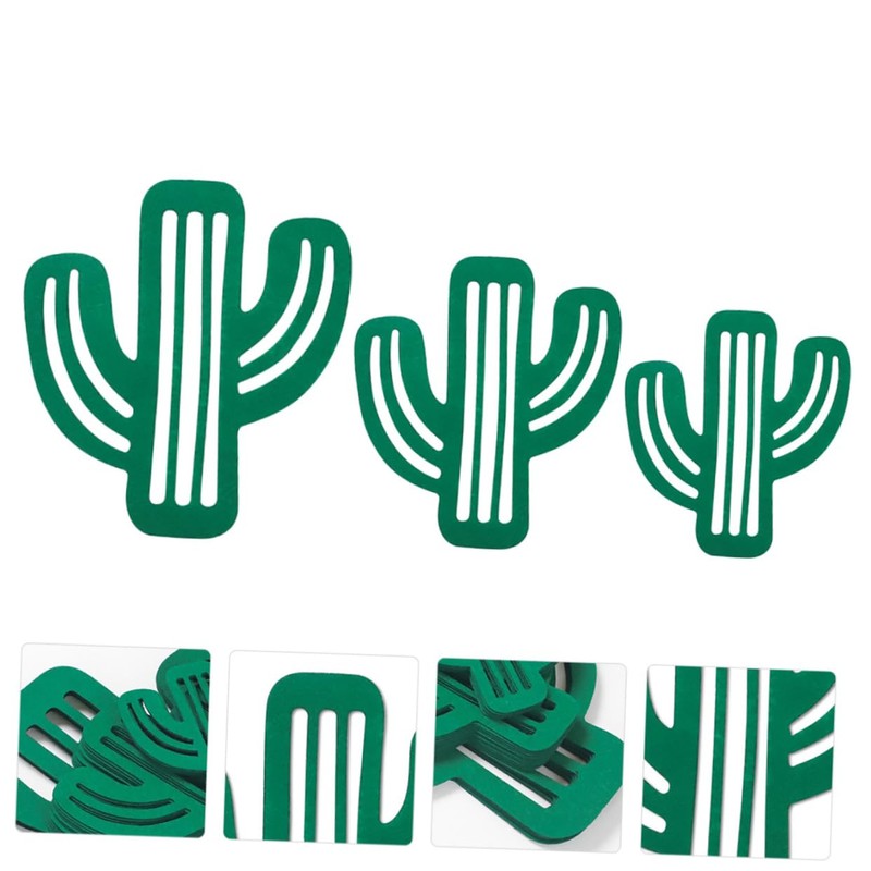 MAGICLULU 1set Cactus Felt Coaster Heat Insulated Cup Mat Multi