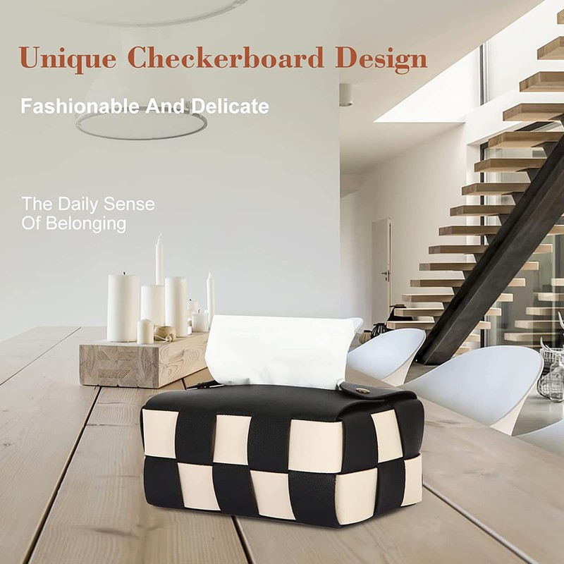 OBLLAR Tissue Box Cover, Rectangular Tissue Box Holder, Modern PU
