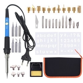 39 Pieces Wood Burning Tool Kit Pyrography Pen Adjustable Temperature from 200-450℃ for Beginners Adults Wood Burning Carving Embossing Soldering