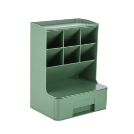ＹＷＨＷＬＸ Desk Organiser with Storage Drawers, Large Capacity Desktop Makeup Organiser, Pen Holder with Stationery Drawer, for School Home Office Bathroom (Green)