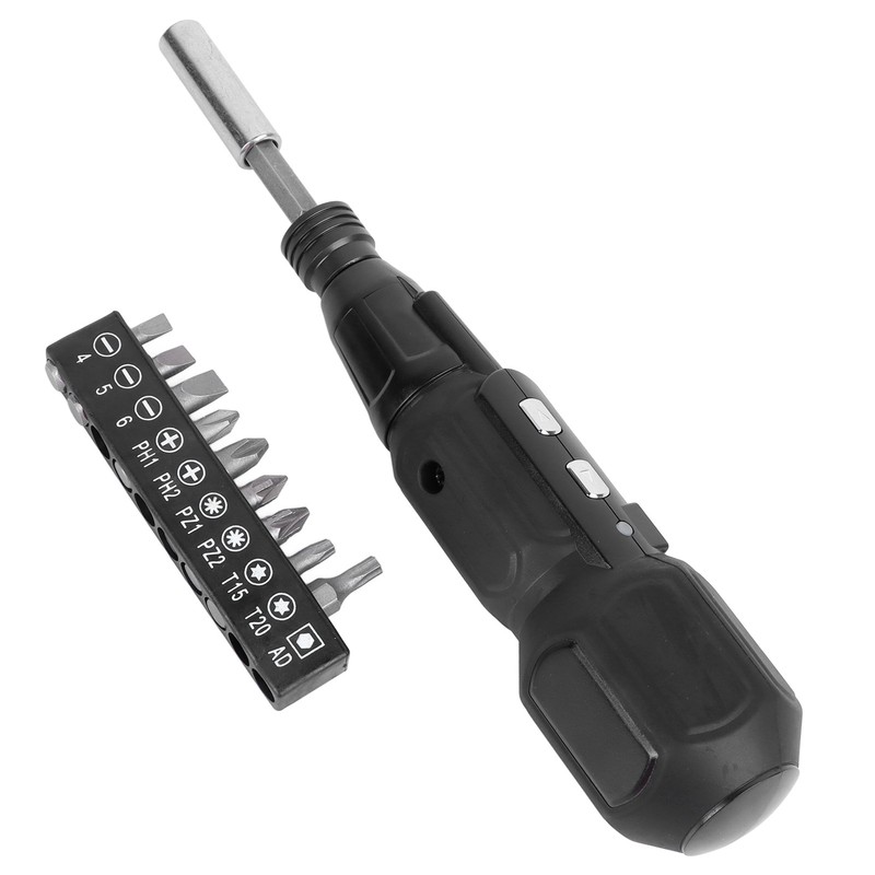 Cordless Electric Screwdriver with LED Light Alloy Steel 900mAh USB