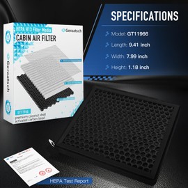 Geraatsch HEPA Cabin Air Filter,Tested 99.95% Filtration, Zero deformation,CF11966 for Envision,CT5,LYRIQ,XT5,Blazer,Camaro,Colorado,Equinox,Impala,Malibu,Silverado,Canyon,Acadia,Sierra,Terrain,Yukon