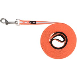 TRIXIE Recall Lead M - XL, 10 m 17 mm in Orange - Reflective Dog Lead for Outdoor Activities - for Medium to Very Large Dogs - 207323