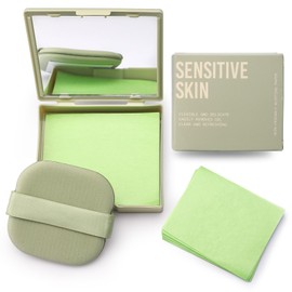 Erinde Oil Blotting Sheets for Face with Mirror and Puff, 200 Sheets Oil Blotting Paper for Oily Skin, Face Oil Absorbing Sheets, Natural Oil Control Film, Absorb Excess Oil, Makeup Friendly