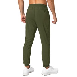 MAGNIVIT Men's Lightweight Sweatpants Workout Quick Dry Joggers Breathable Tapered Athletic Track Pants ArmyGreen 34