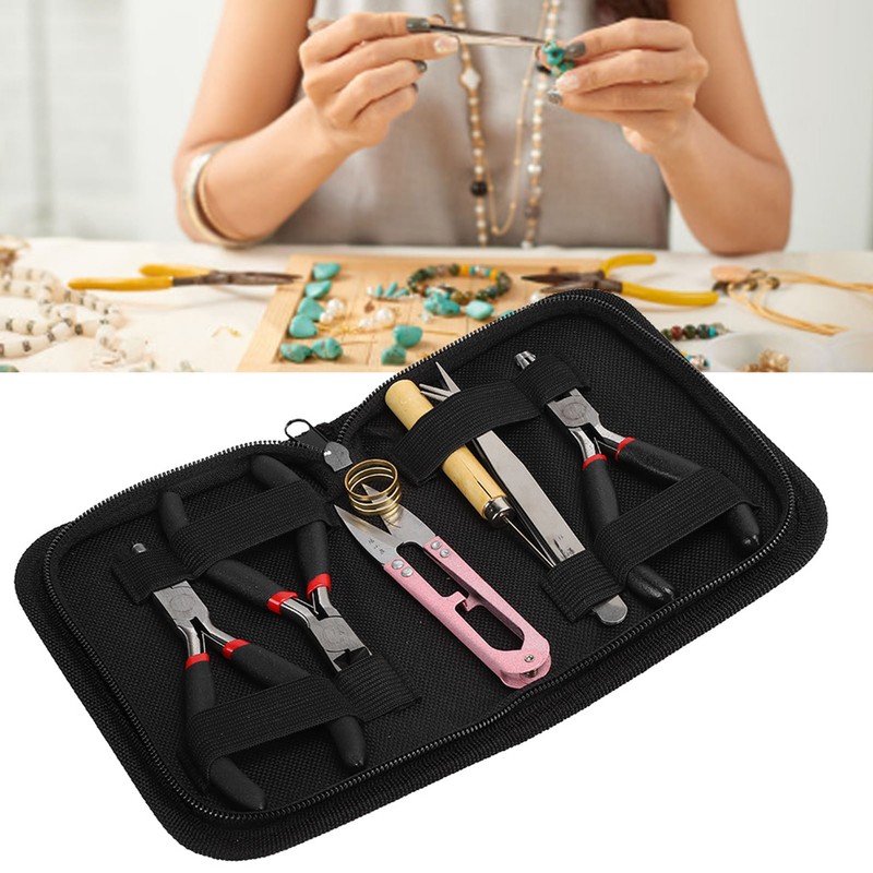 8pcs Jewelry Tools DIY Jewelry Making Pliers Scissors Cutter Tweezers