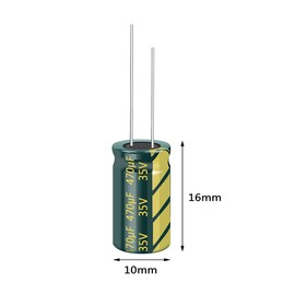 PENGLIN 20pcs Electrolytic Capacitors Aluminum Electrolytic Capacitors 35V 470UF 105℃ 10x16mm High Frequency Low Resistance Long Life (35V 470μF)