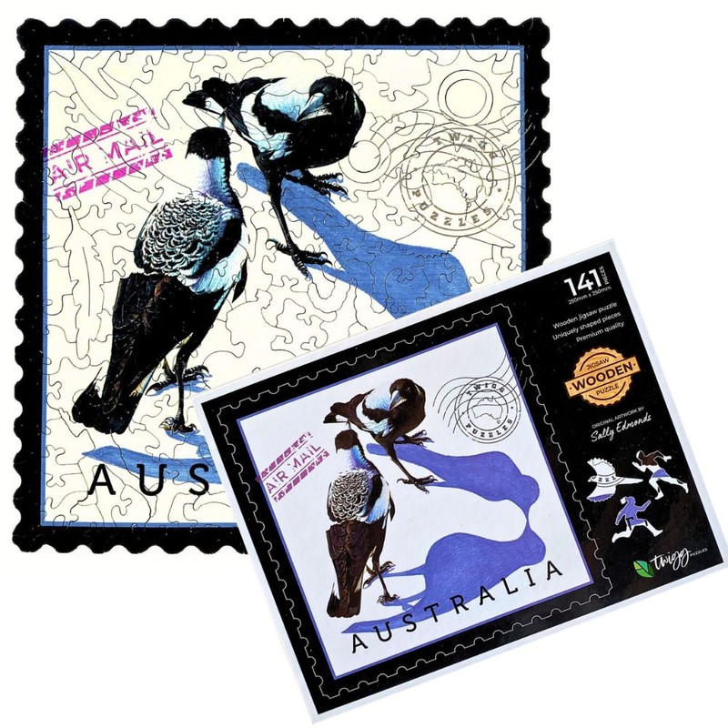 Twigg Puzzle Wooden Jigsaw Puzzle 141 Pieces - Magpies
